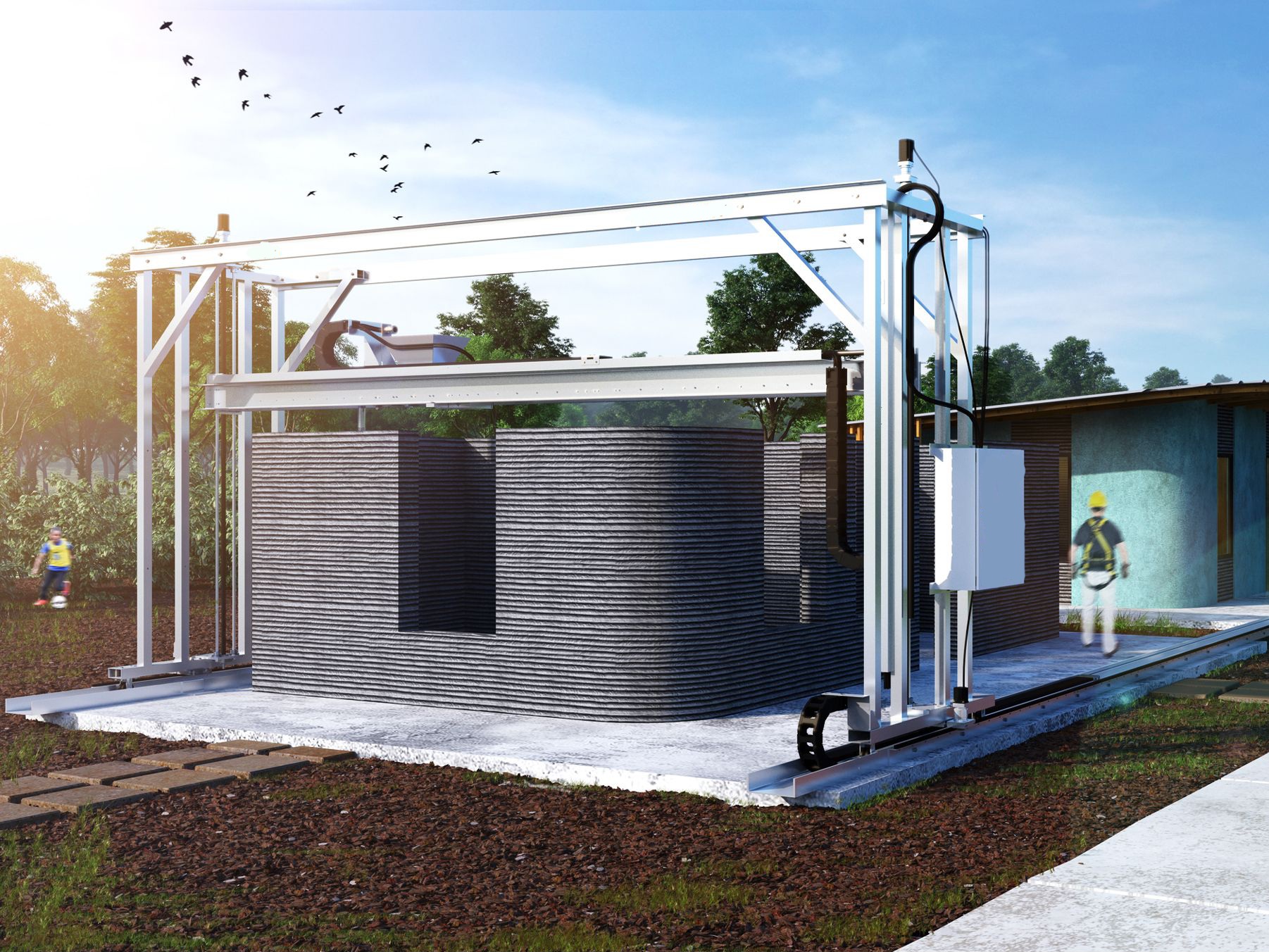 3D printing system in action